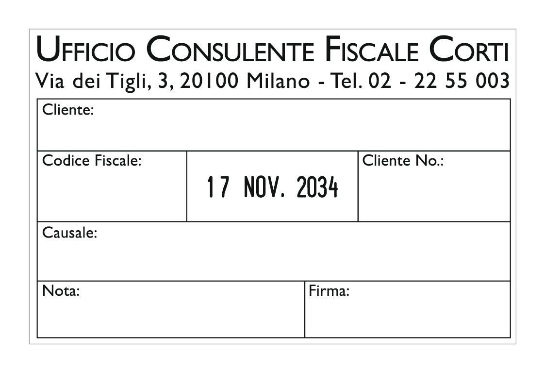 Piastra di Testo per Trodat Professional Datario 54110 - 85 x 55 mm - 5+5 righe