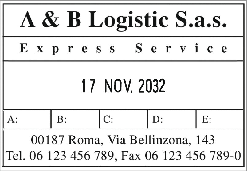 Piastra di Testo per Trodat Professional Datario 5480 - 68 x 47 mm - 4+4 righe