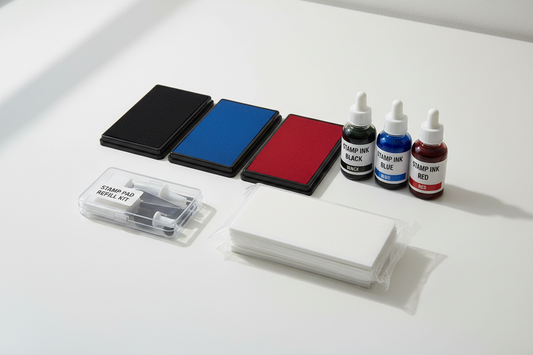 Accessori per timbri: cuscinetti, ricambi e inchiostri
